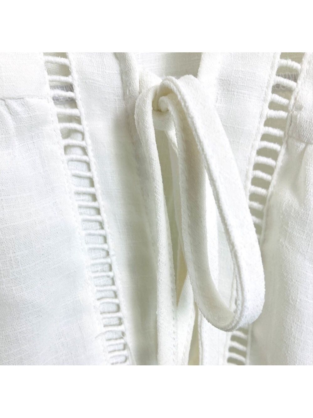 Torrid 2 Women’s White Eyelet Top Front Lace-up Cottagecore, Boho Long Sleeve - Picture 4 of 14